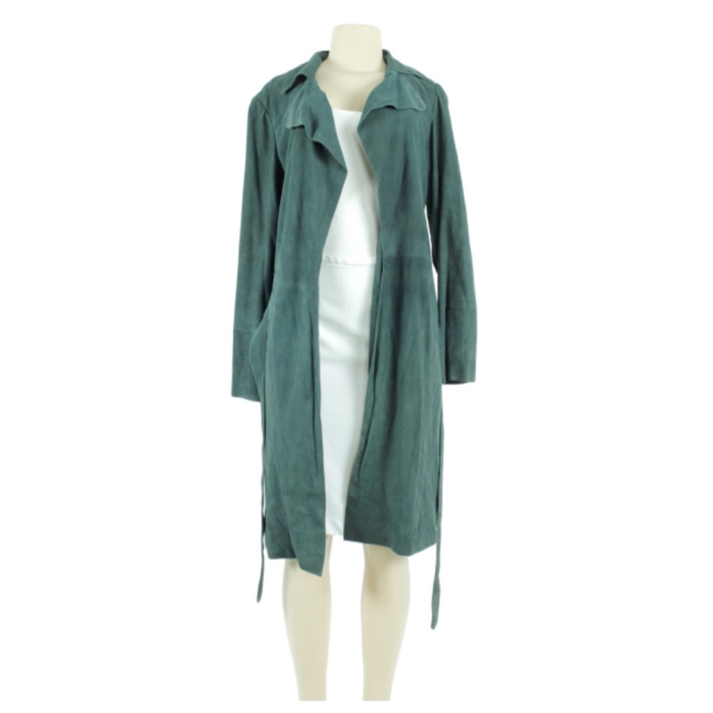 Free People Lambskin Suede Knee-Length Coat